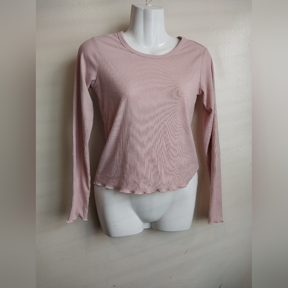Girls Large 10/12 Rose color long sleeve shirt